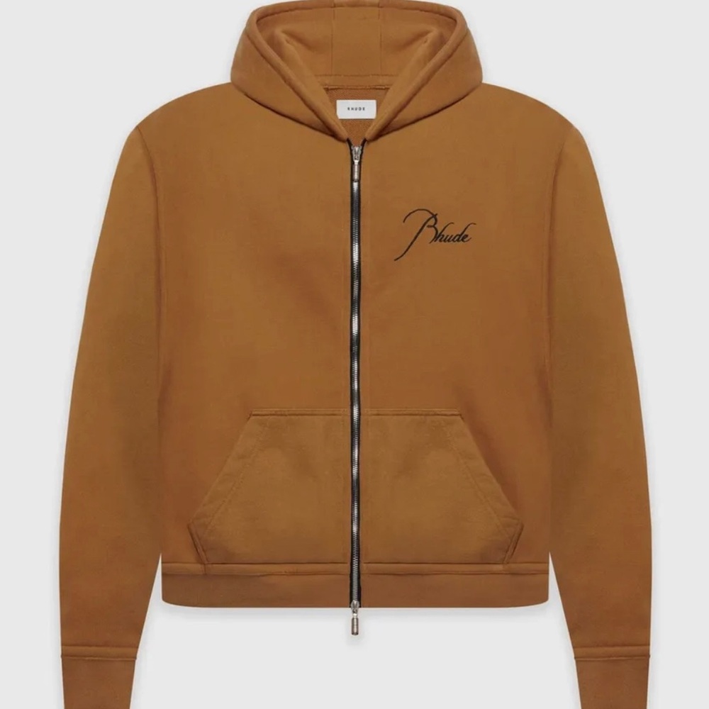 Rhude Script Logo Pill Zip Hoodie